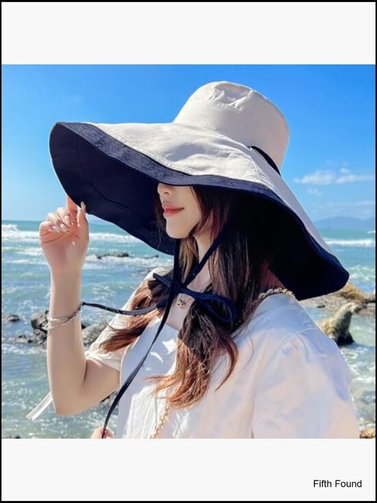 Reversible Foldable Wide Brim Sun Hat UPF 50+ Fishing Beach Travel main image 4